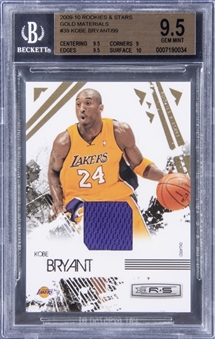2009-10 Rookies & Stars Gold Materials #39 Kobe Bryant Jesey Card (#52/99) - BGS GEM MINT 9.5